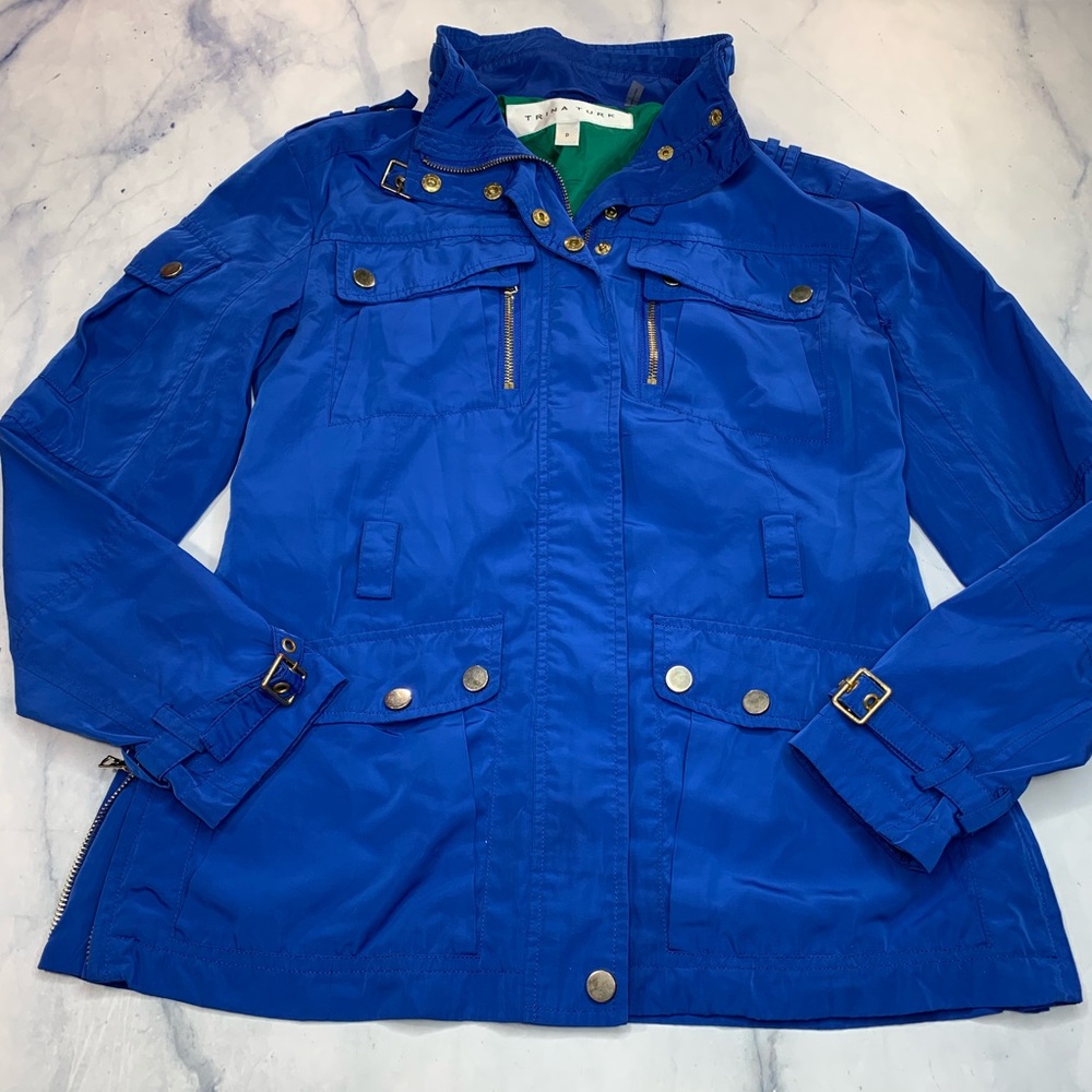 Trina Turk Hamptons Anorak Jacket Windbreaker Blue - Picture 3 of 8
